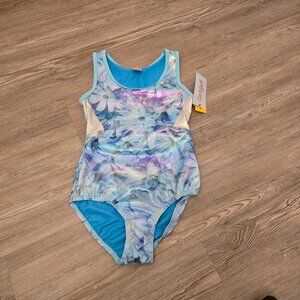 Cat & Jack girls' Sleeveless Gymnastics Dance Medium Leotard | Floral | NWT